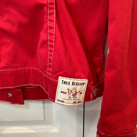 True Religion Cropped Denim Trucker Jacket - L - Picture 6 of 6